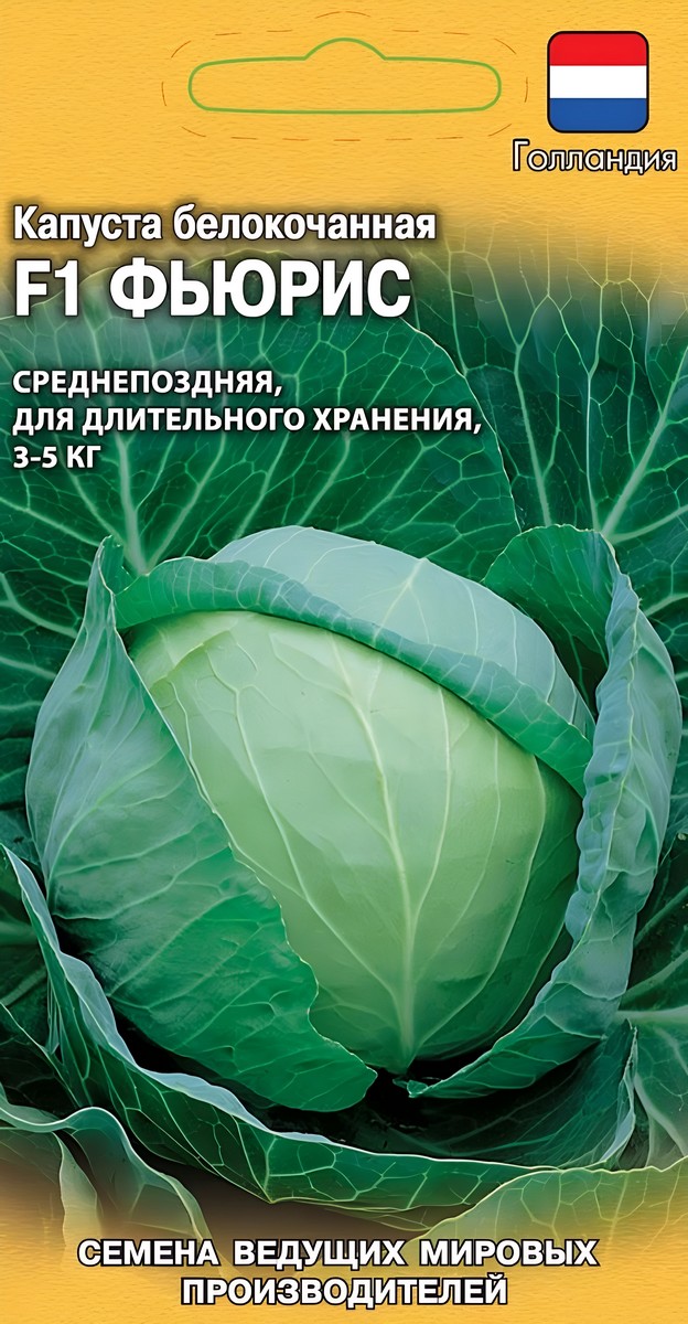 Капуста белокочанная Фьюрис F1, 10 шт. Голландия.