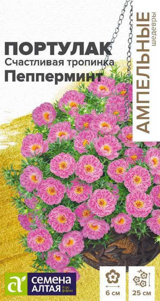 Портулак Счастливая тропинка Пепперминт, 5 шт. Ампельные Шедевры.