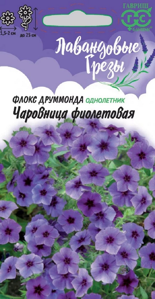 Флокс друммонда Чаровница фиолетовая, 0,05 г. Лавандовые грезы.