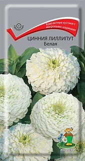 Цинния Лиллипут Белая, 0,4 г