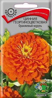 Цинния георгиноцветковая Оранжевый король, 0,4 г