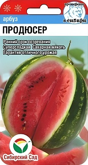 Арбуз Продюсер, 4 шт. Сибирский сад.