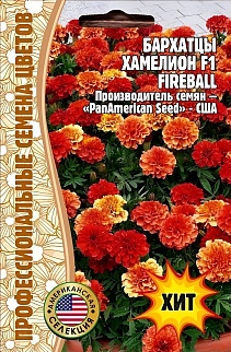 Бархатцы Хамелеон Fireball F1, 5 шт.